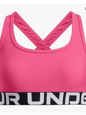 Under Armour Kids Cross-Back Mid-Impact Sports Bra Super Pink